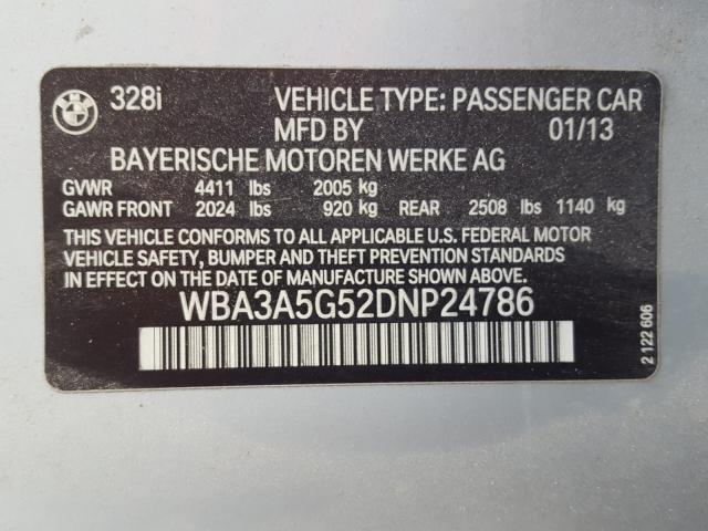 Photo 9 VIN: WBA3A5G52DNP24786 - BMW 328 I 