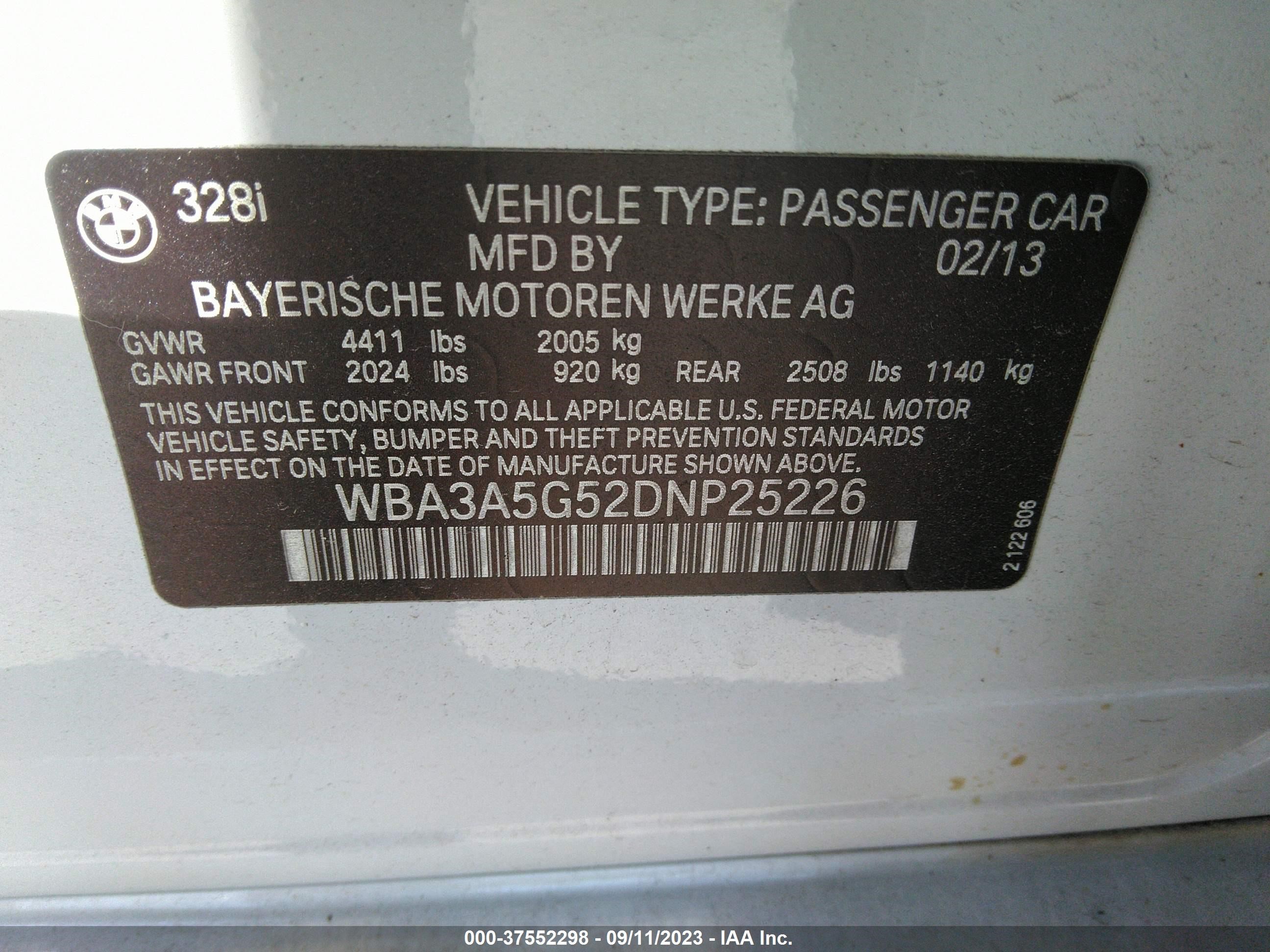 Photo 8 VIN: WBA3A5G52DNP25226 - BMW 3ER 