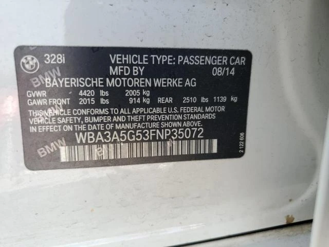 Photo 12 VIN: WBA3A5G53FNP35072 - BMW 328 I 