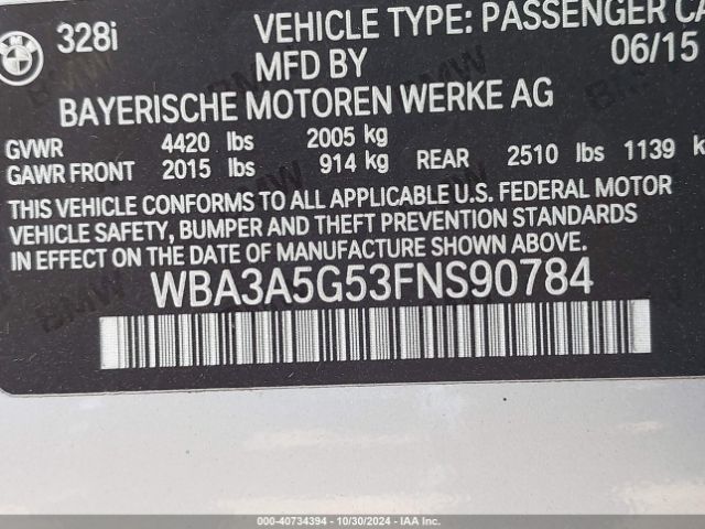 Photo 8 VIN: WBA3A5G53FNS90784 - BMW 328I 