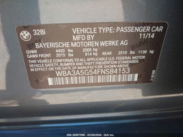 Photo 8 VIN: WBA3A5G54FNS84153 - BMW 328I 