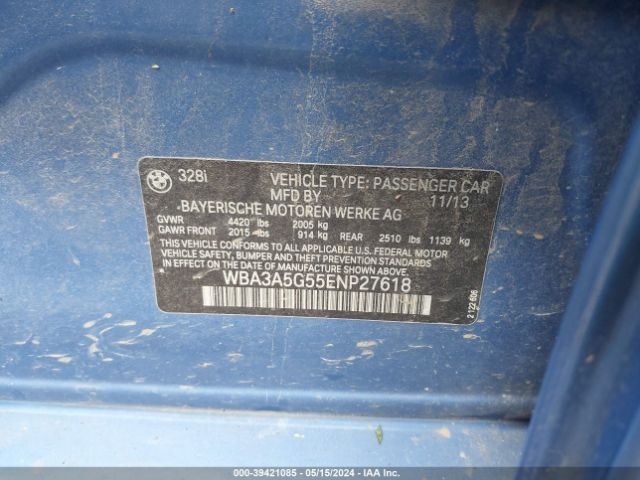 Photo 8 VIN: WBA3A5G55ENP27618 - BMW 328I 