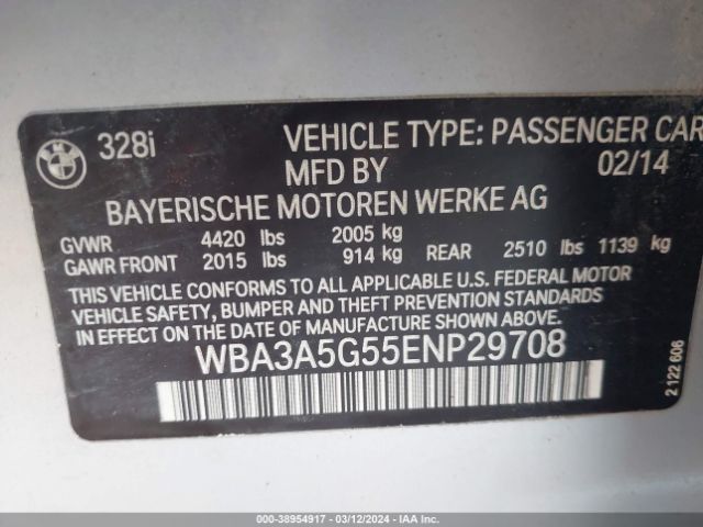 Photo 8 VIN: WBA3A5G55ENP29708 - BMW 328I 