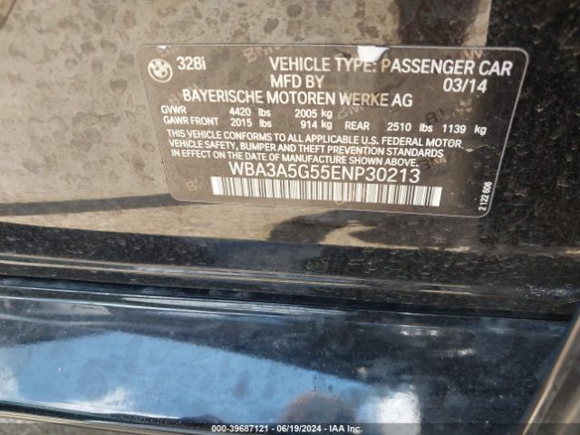 Photo 8 VIN: WBA3A5G55ENP30213 - BMW 328I 