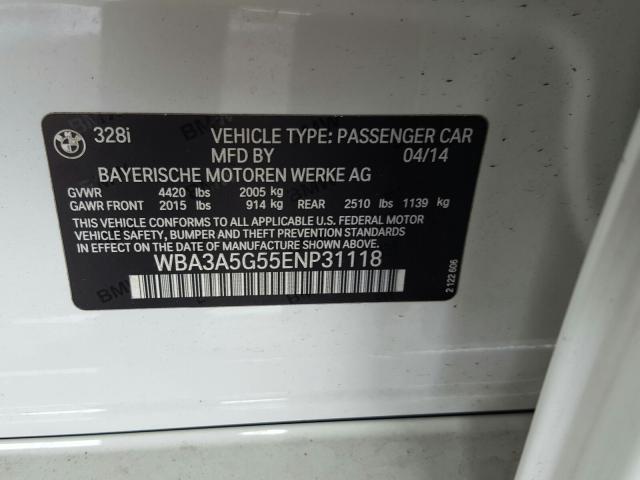 Photo 9 VIN: WBA3A5G55ENP31118 - BMW 328I 