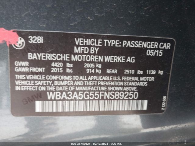 Photo 8 VIN: WBA3A5G55FNS89250 - BMW 3ER 