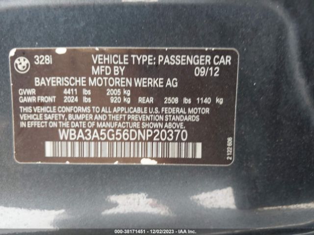 Photo 8 VIN: WBA3A5G56DNP20370 - BMW 328I 