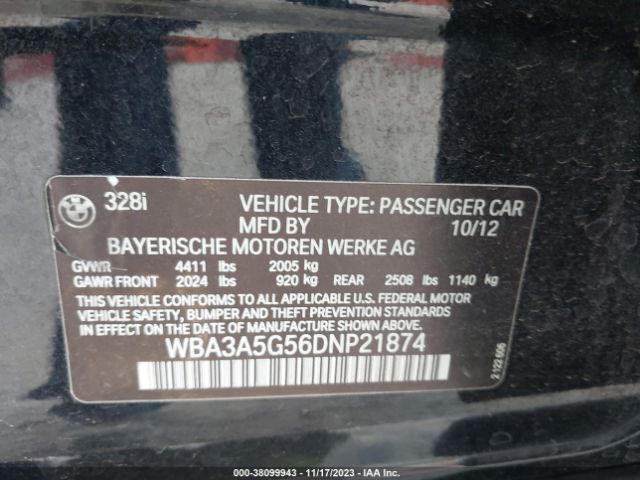 Photo 8 VIN: WBA3A5G56DNP21874 - BMW 328I 