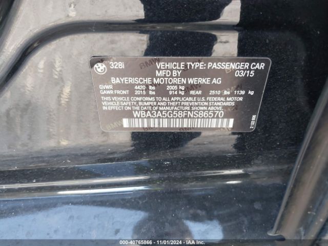 Photo 8 VIN: WBA3A5G58FNS86570 - BMW 328I 