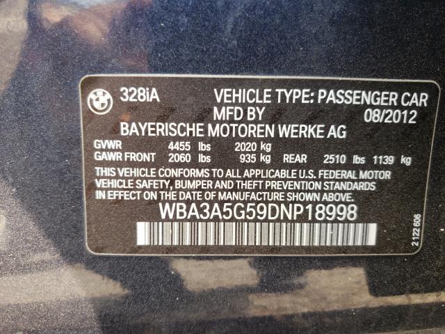 Photo 9 VIN: WBA3A5G59DNP18998 - BMW 328 I 