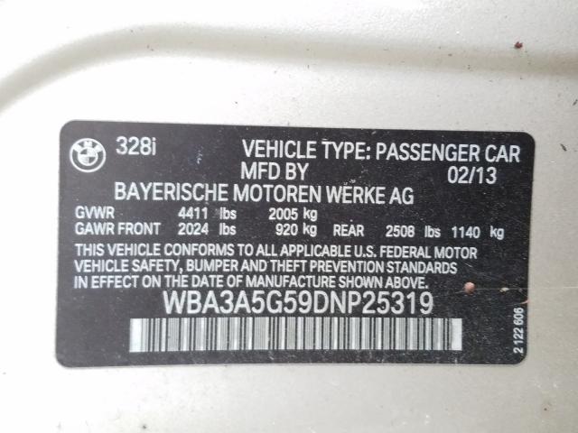 Photo 9 VIN: WBA3A5G59DNP25319 - BMW 328 I 