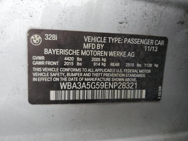 Photo 11 VIN: WBA3A5G59ENP28321 - BMW 328 I 