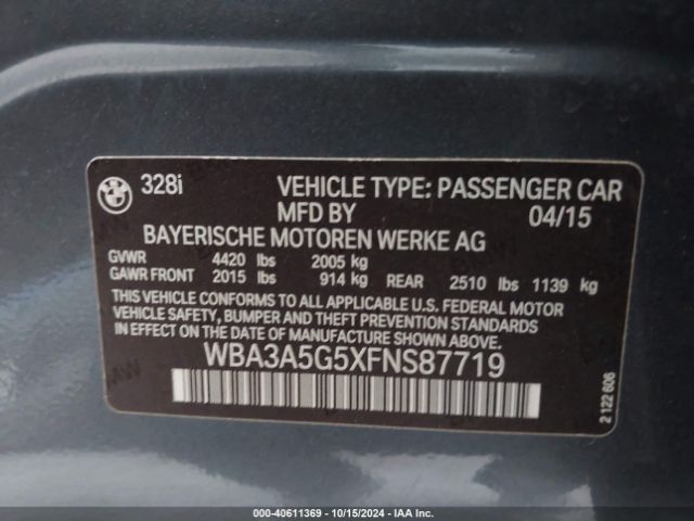 Photo 8 VIN: WBA3A5G5XFNS87719 - BMW 328I 