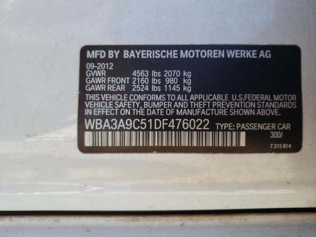 Photo 9 VIN: WBA3A9C51DF476022 - BMW 335 I 