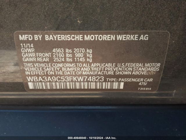 Photo 8 VIN: WBA3A9C53FKW74823 - BMW 335I 