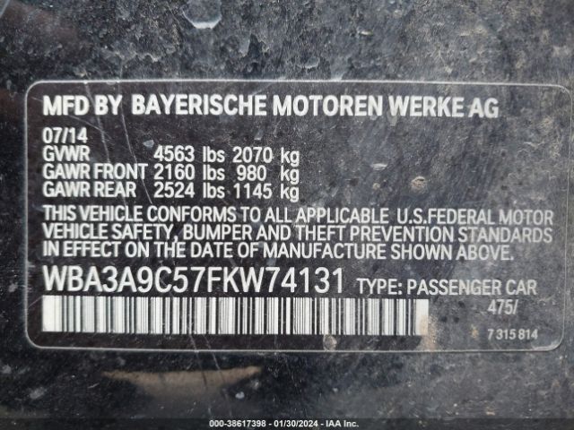 Photo 8 VIN: WBA3A9C57FKW74131 - BMW 335I 