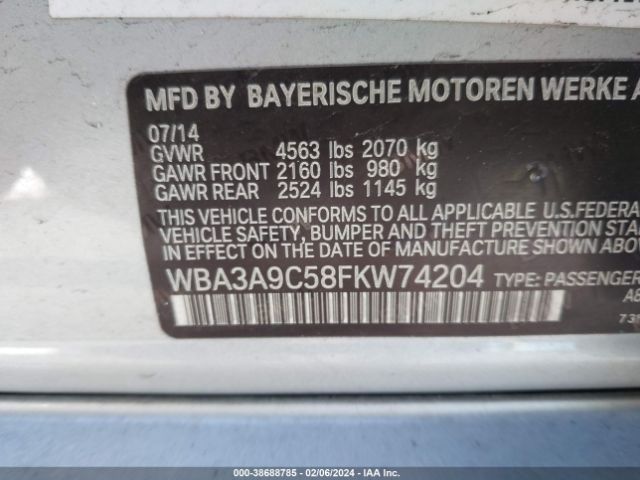 Photo 8 VIN: WBA3A9C58FKW74204 - BMW 335I 