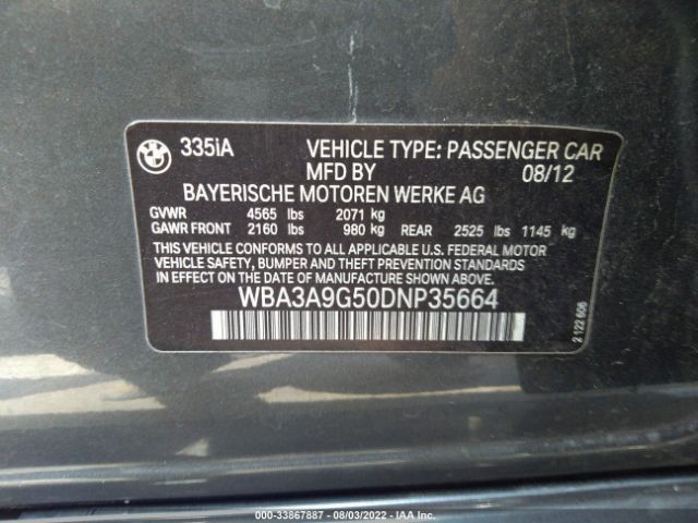 Photo 8 VIN: WBA3A9G50DNP35664 - BMW 3 SERIES 