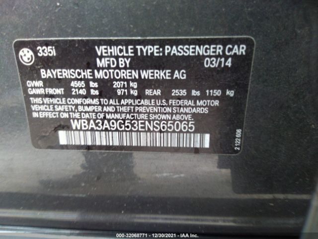 Photo 8 VIN: WBA3A9G53ENS65065 - BMW 3 