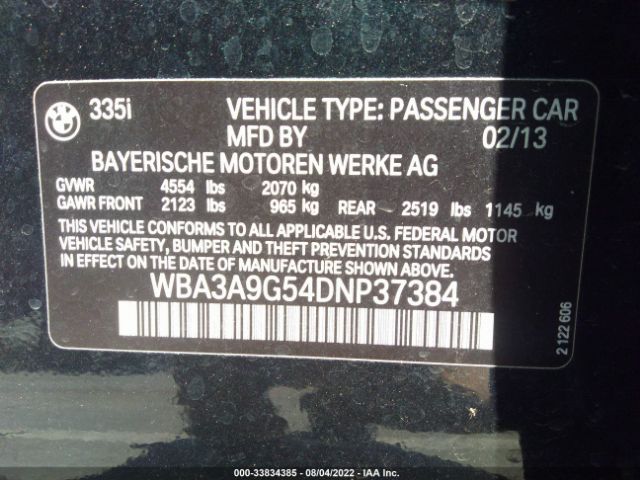 Photo 8 VIN: WBA3A9G54DNP37384 - BMW 3 SERIES 