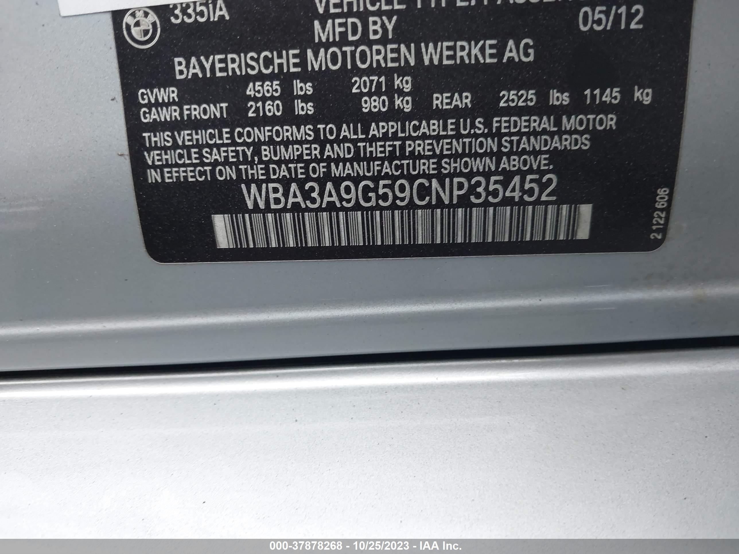 Photo 8 VIN: WBA3A9G59CNP35452 - BMW 3ER 