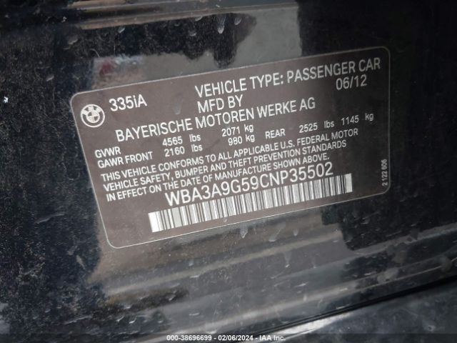 Photo 8 VIN: WBA3A9G59CNP35502 - BMW 335I 