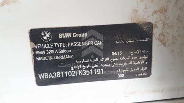 Photo 4 VIN: WBA3B1102FK351191 - BMW 320I 