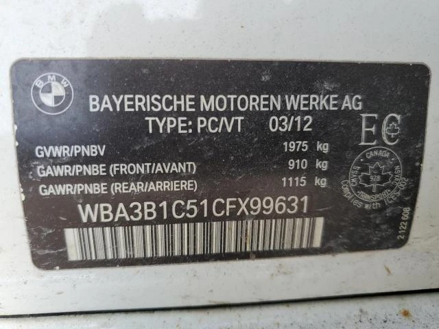 Photo 11 VIN: WBA3B1C51CFX99631 - BMW 320 I 