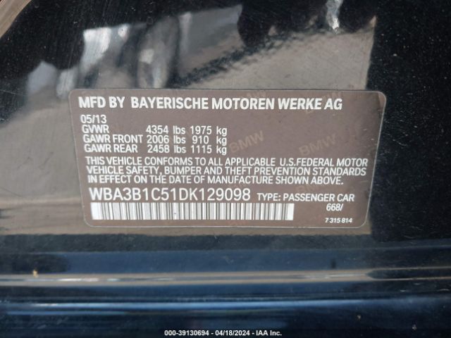 Photo 8 VIN: WBA3B1C51DK129098 - BMW 320 