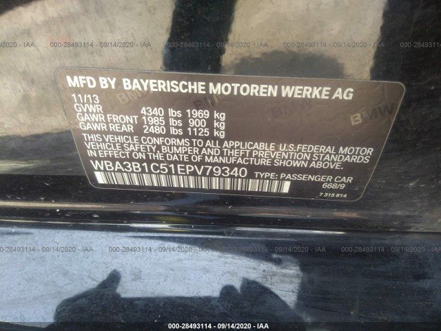 Photo 8 VIN: WBA3B1C51EPV79340 - BMW 3 