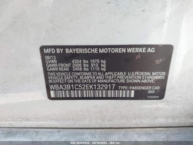 Photo 8 VIN: WBA3B1C52EK132917 - BMW 320 