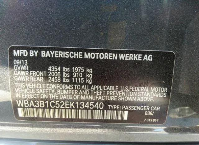 Photo 8 VIN: WBA3B1C52EK134540 - BMW 3 SERIES 