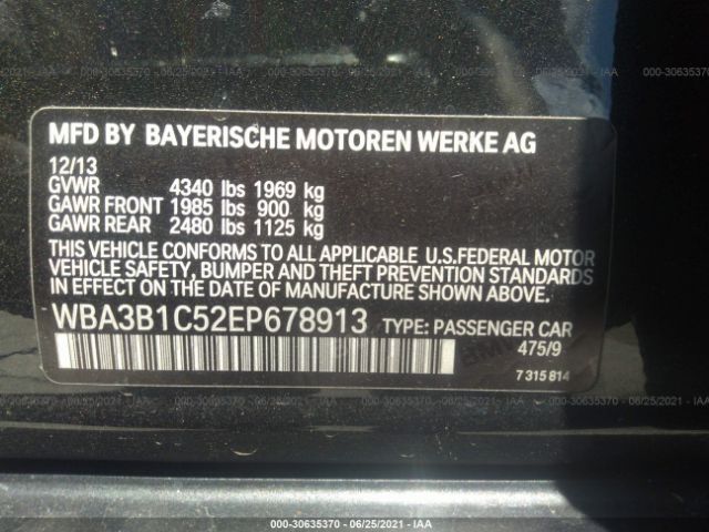 Photo 8 VIN: WBA3B1C52EP678913 - BMW 3 