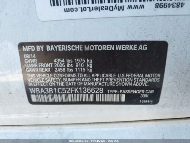 Photo 8 VIN: WBA3B1C52FK136628 - BMW 3 SERIES 