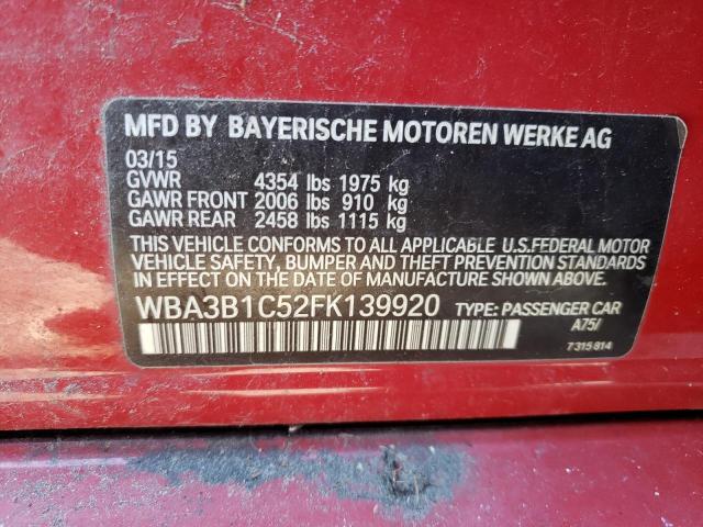 Photo 11 VIN: WBA3B1C52FK139920 - BMW 3 SERIES 