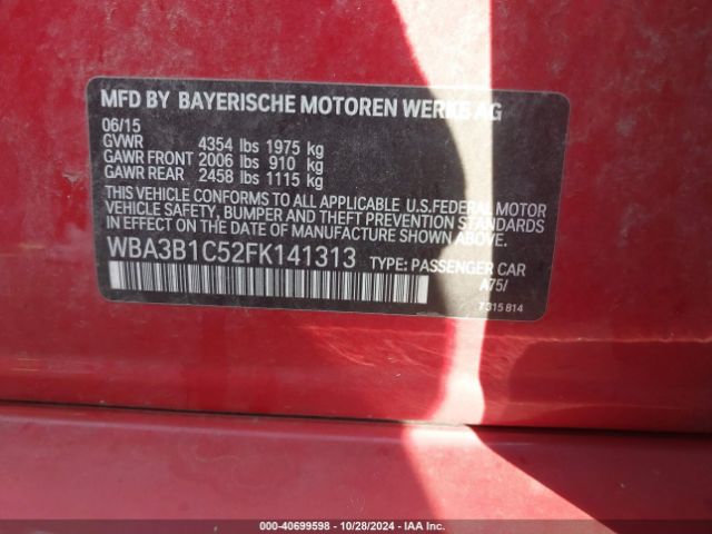 Photo 8 VIN: WBA3B1C52FK141313 - BMW 320I 