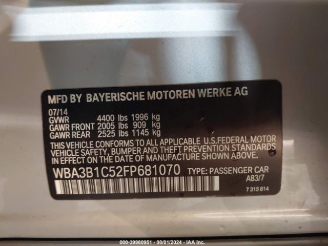 Photo 8 VIN: WBA3B1C52FP681070 - BMW 320I 