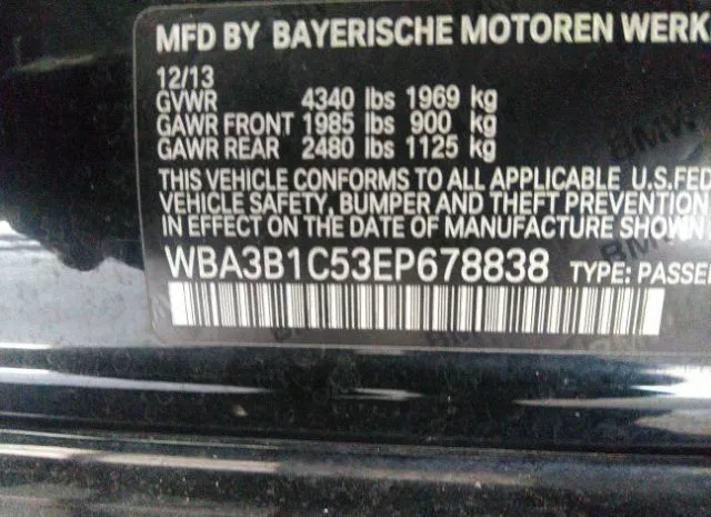 Photo 8 VIN: WBA3B1C53EP678838 - BMW 3 SERIES 