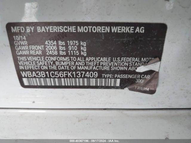 Photo 8 VIN: WBA3B1C56FK137409 - BMW 320I 