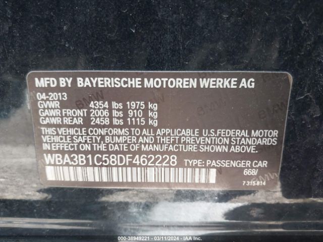 Photo 8 VIN: WBA3B1C58DF462228 - BMW 320I 