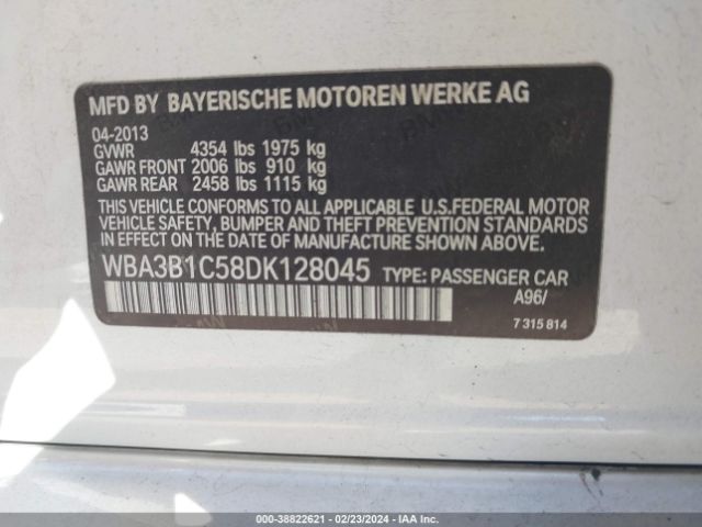 Photo 8 VIN: WBA3B1C58DK128045 - BMW 320I 