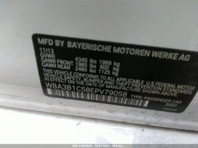 Photo 8 VIN: WBA3B1C58EPV79058 - BMW 3 