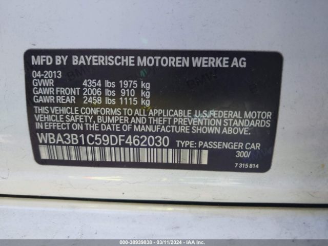 Photo 8 VIN: WBA3B1C59DF462030 - BMW 320I 