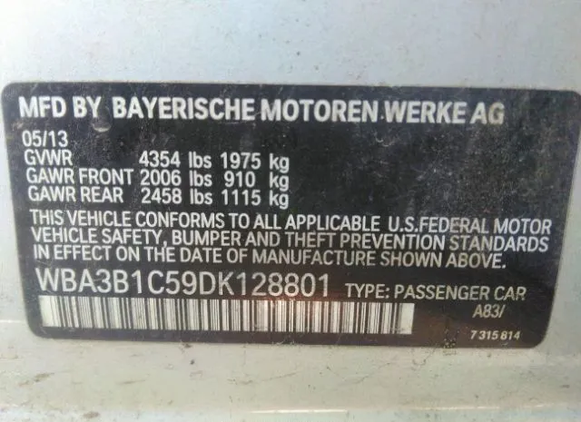 Photo 8 VIN: WBA3B1C59DK128801 - BMW 320I 