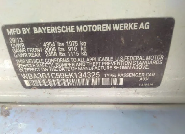 Photo 8 VIN: WBA3B1C59EK134325 - BMW 3 SERIES 