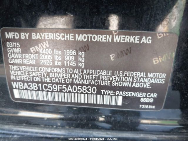 Photo 8 VIN: WBA3B1C59F5A05830 - BMW 320I 