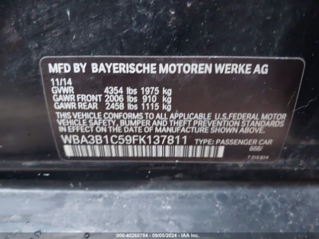 Photo 8 VIN: WBA3B1C59FK137811 - BMW 320I 