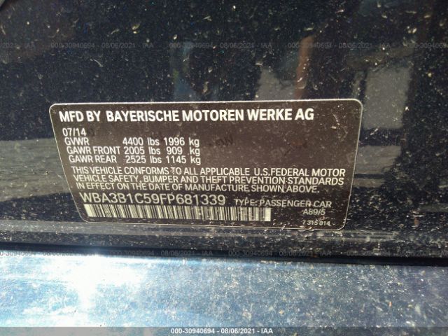 Photo 8 VIN: WBA3B1C59FP681339 - BMW 3 