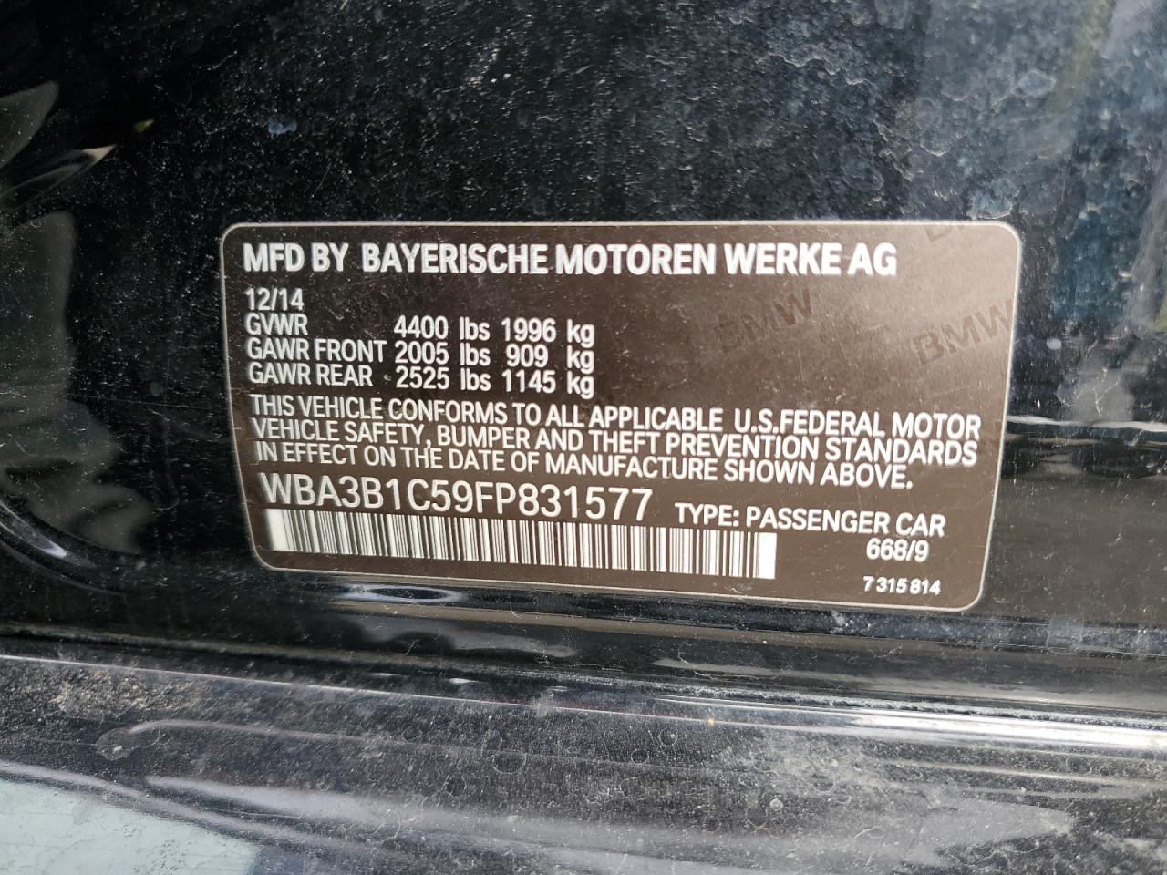 Photo 11 VIN: WBA3B1C59FP831577 - BMW 3ER 