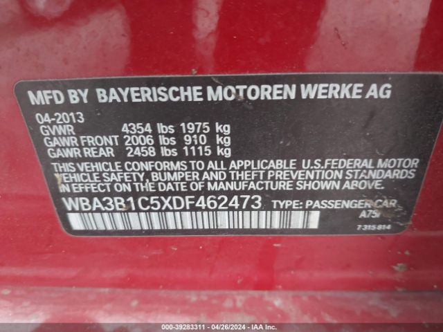 Photo 8 VIN: WBA3B1C5XDF462473 - BMW 320I 